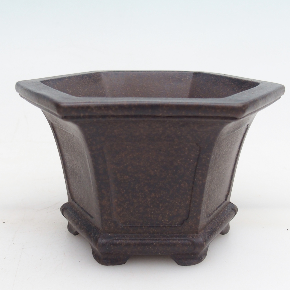 Ceramic bonsai bowl 13,5 x 12 x 8 cm, colour brownish ochre