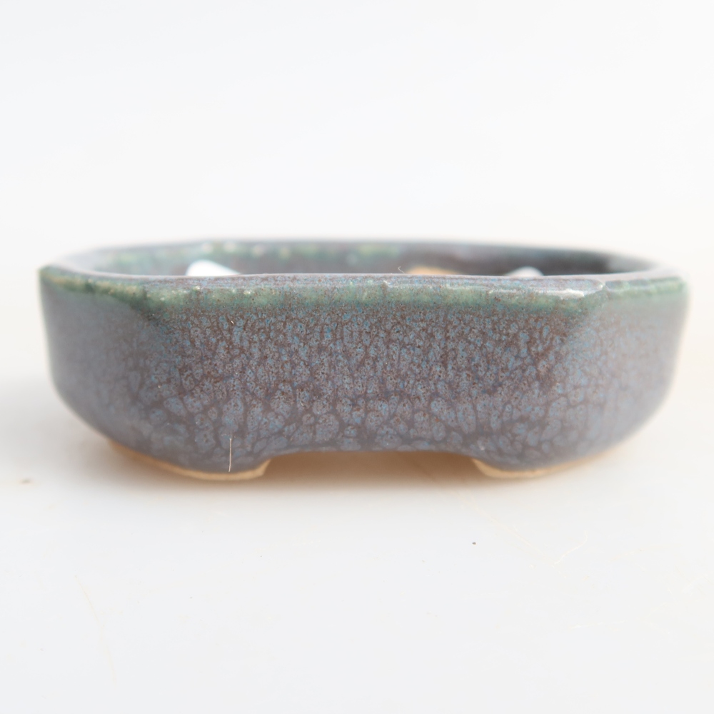 Ceramic bonsai pot, 5.5 x 4.5 x 2 cm, gray
