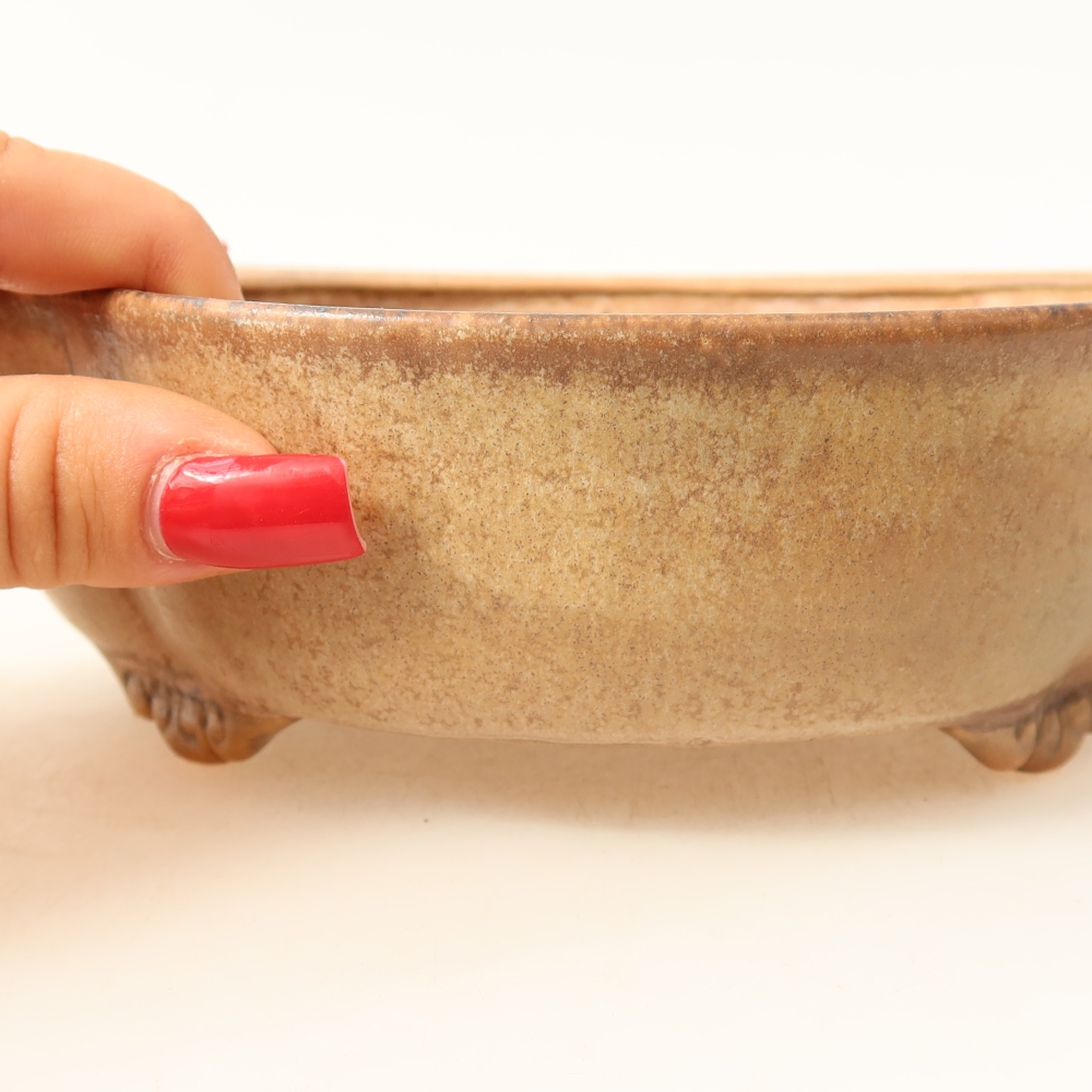 Ceramic bonsai bowl 17 x 15,5 x 5,5 cm, pink