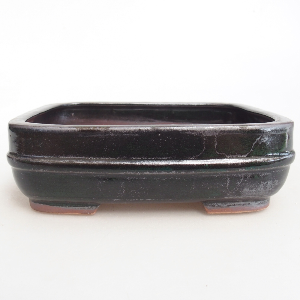Ceramic bonsai bowl 14,5 x 12,5 x 4,5 cm, colour black