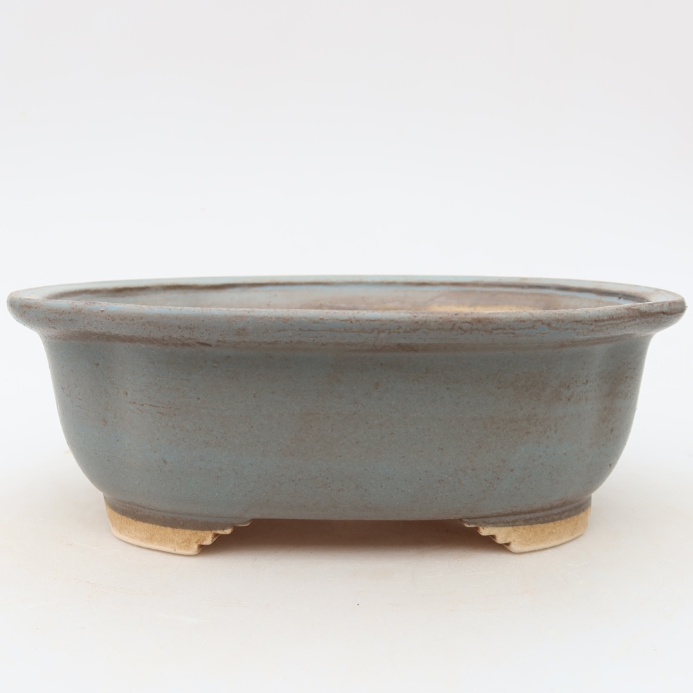 Ceramic bonsai pot, 20 x 16.5 x 7 cm, blue