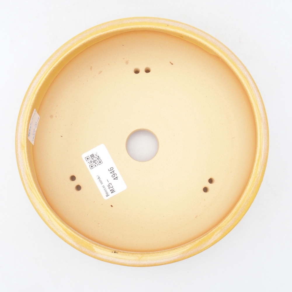 Ceramic bonsai bowl 18 x 18 x 5,5 cm, color yellow