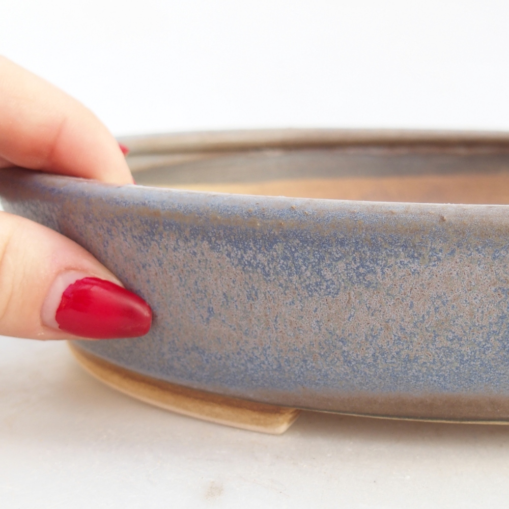 Ceramic bonsai bowl 23 x 20 x 4,5 cm, colour blue