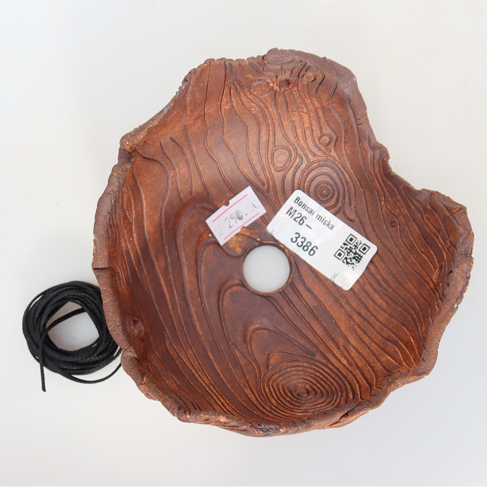 Ceramic Kokedama Pot, 12 x 12 x 7 cm, brown