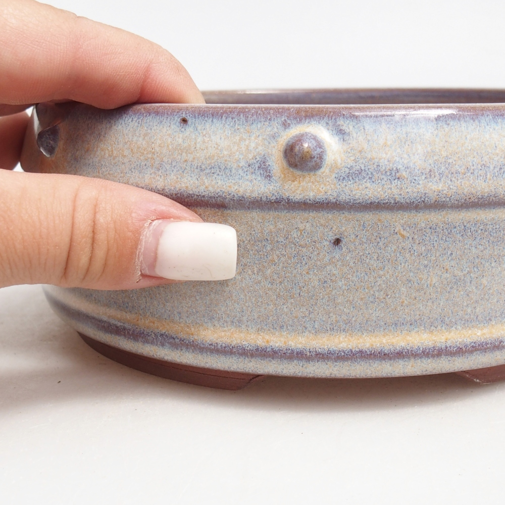 Ceramic bonsai bowl 16 x 16 x 6 cm, colour blue