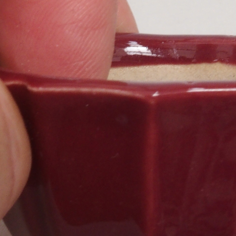 Mini bonsai bowl 5 x 5 x 3 cm, color burgundy