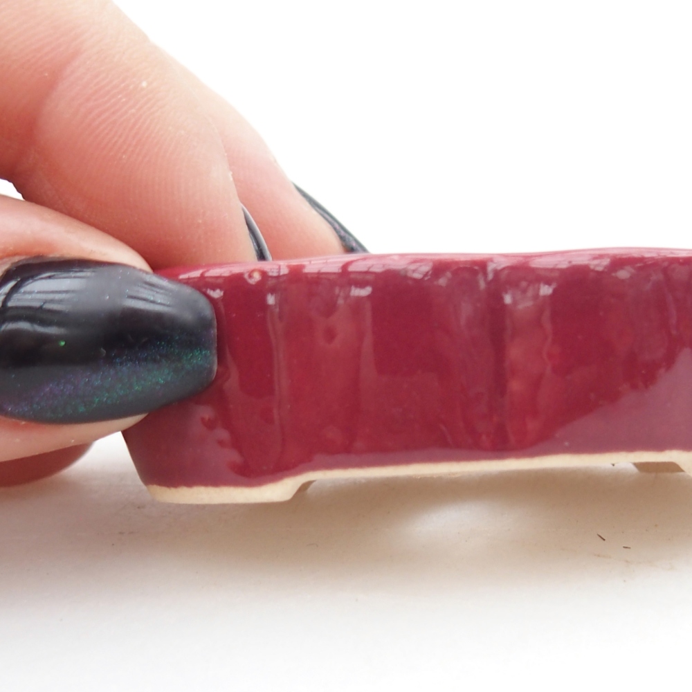 Mini bonsai bowl 5,5 x 3,5 x 1,5 cm, burgundy