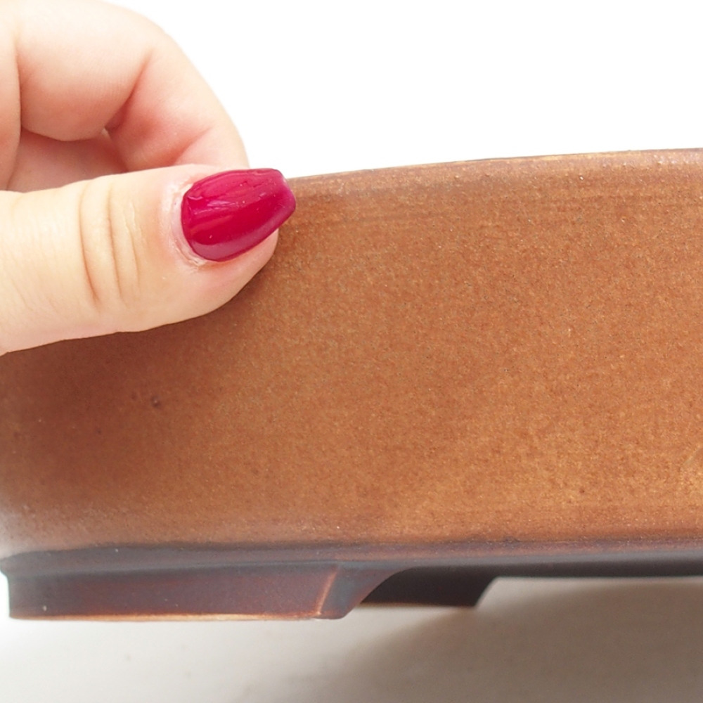 Ceramic bonsai bowl  28,5 x 24,5 x 6  cm, color  brown