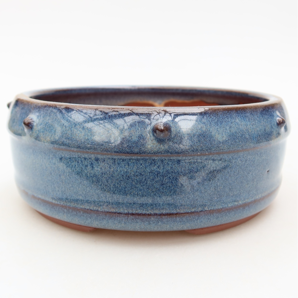Ceramic bonsai bowl 15,5 x 15,5 x 6,5 cm, colour blue