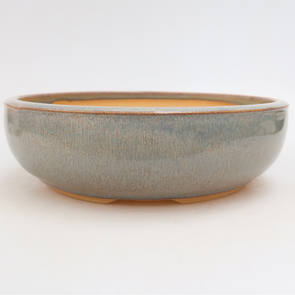 Ceramic bonsai pot, 22 x 22 x 6.5 cm, gray