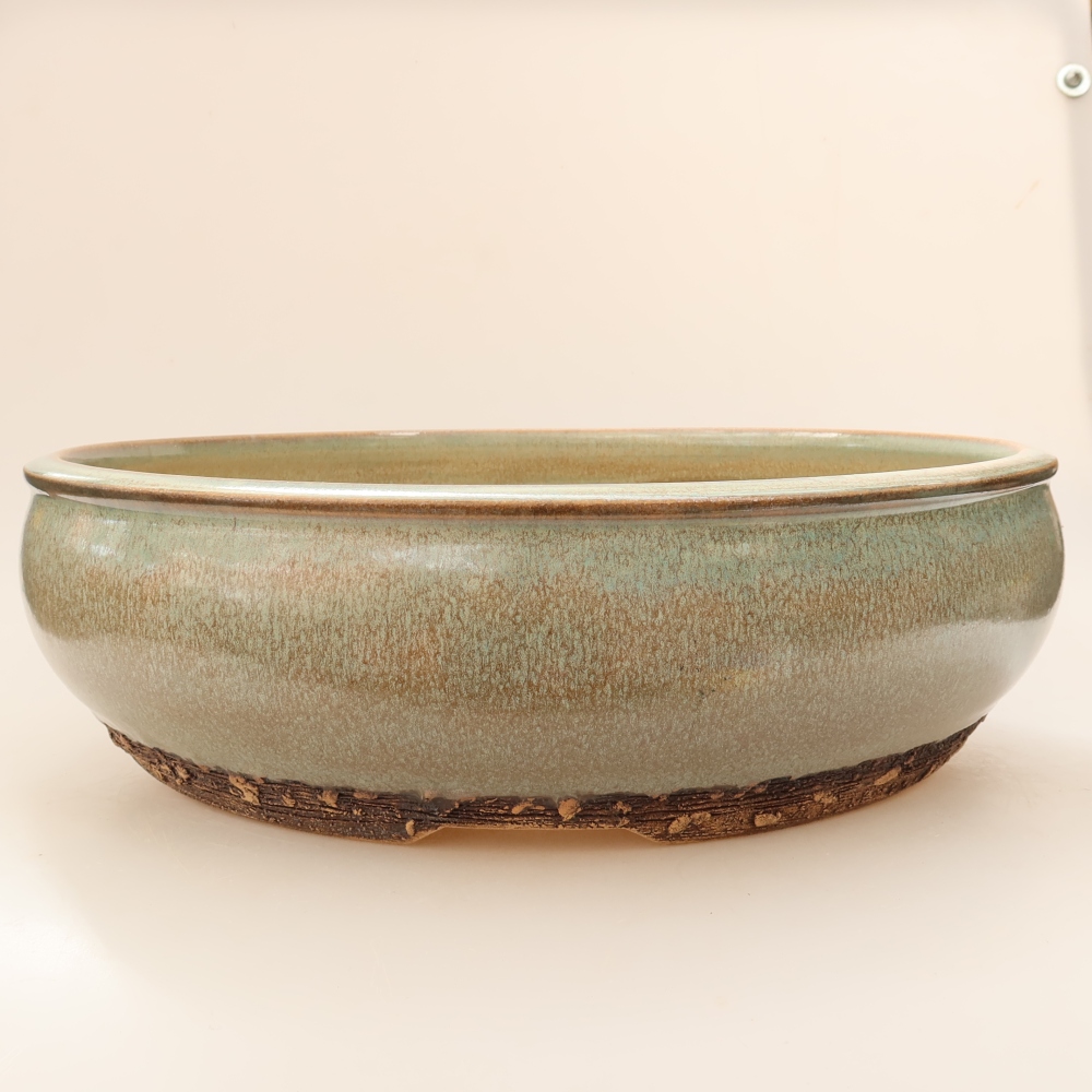 Ceramic bonsai pot, 32.5 x 32.5 x 9 cm, green - IN-STORE PICKUP ONLY or pallet shipping