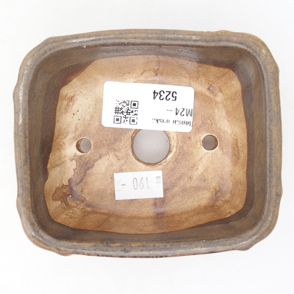 Ceramic bonsai bowl 10,5 x 8,5 x 4 cm, color brown