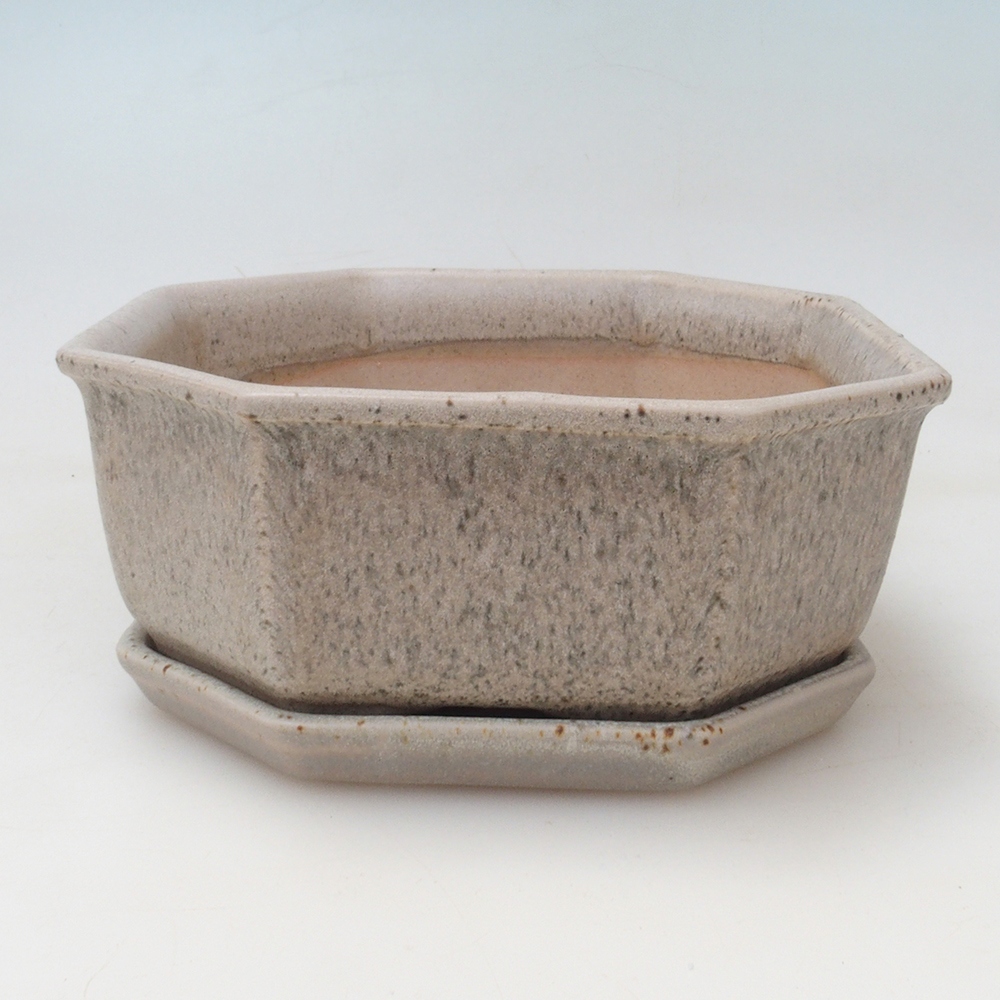 Bonsai bowl + saucer H01 - 12x9x5 cm