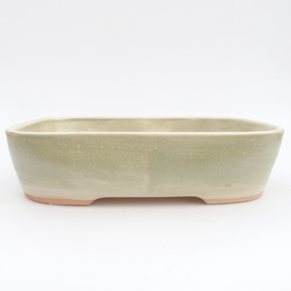 Ceramic bonsai bowl 23 x 18 x 5,5 cm, green