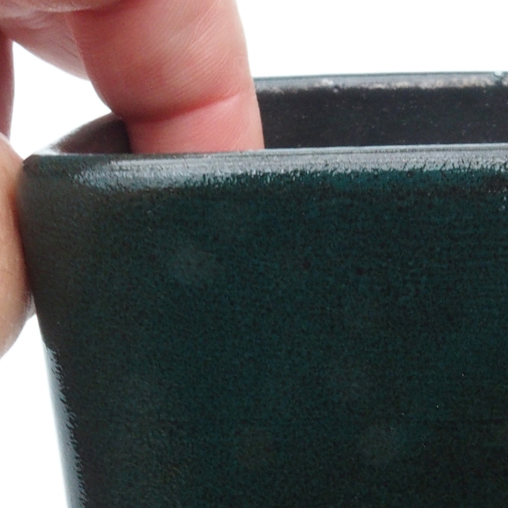 Ceramic bonsai bowl 9 x 9 x 11 cm, color green