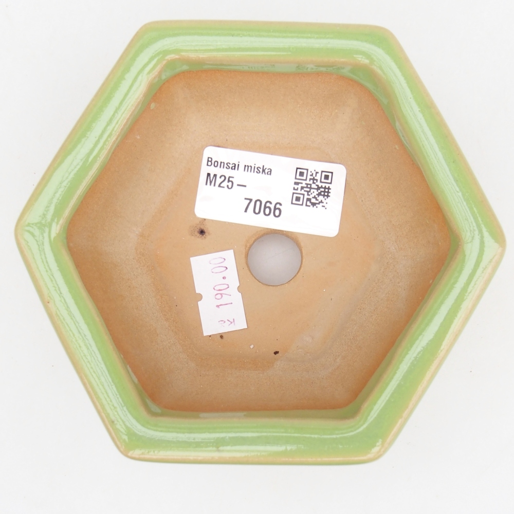 Ceramic bonsai bowl 12 x 10,5 x 4,5 cm, green