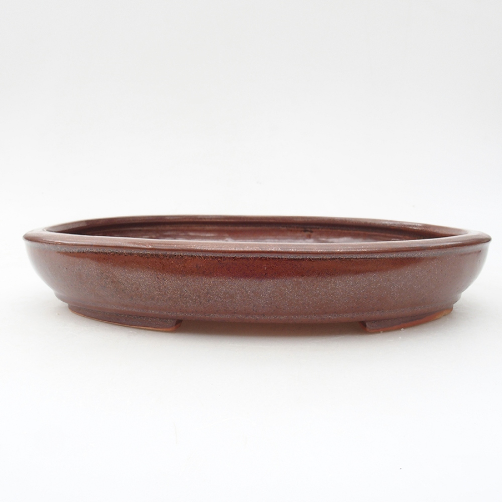 Ceramic bonsai bowl 24,5 x 20 x 4,5 cm, color brown
