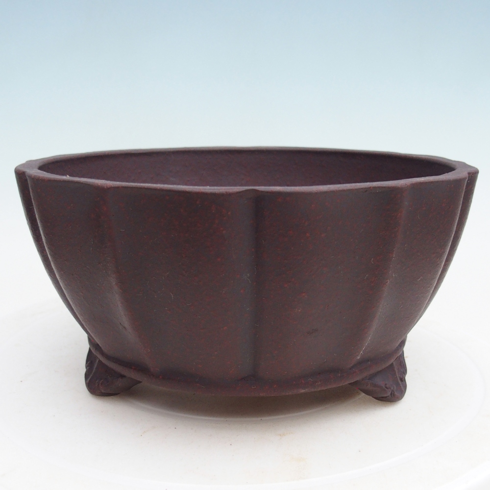 Ceramic bonsai bowl 19 x 19 x 9,5 cm, brown