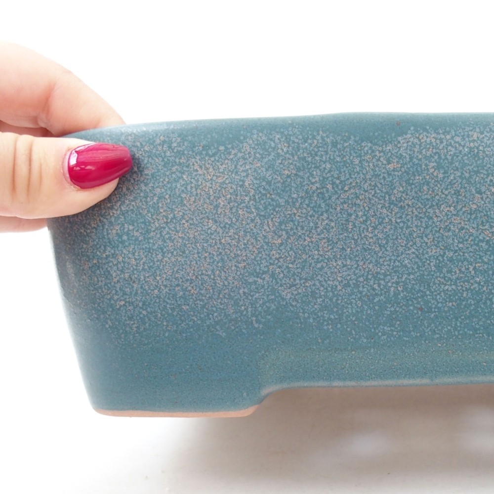 Ceramic bonsai bowl 23 x 18 x 7,5 cm, color blue
