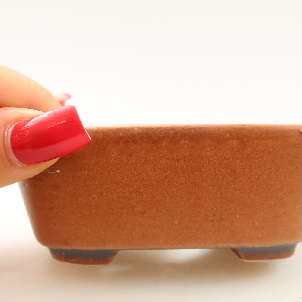 Ceramic bonsai pot, 10 x 8.5 x 4 cm, pink