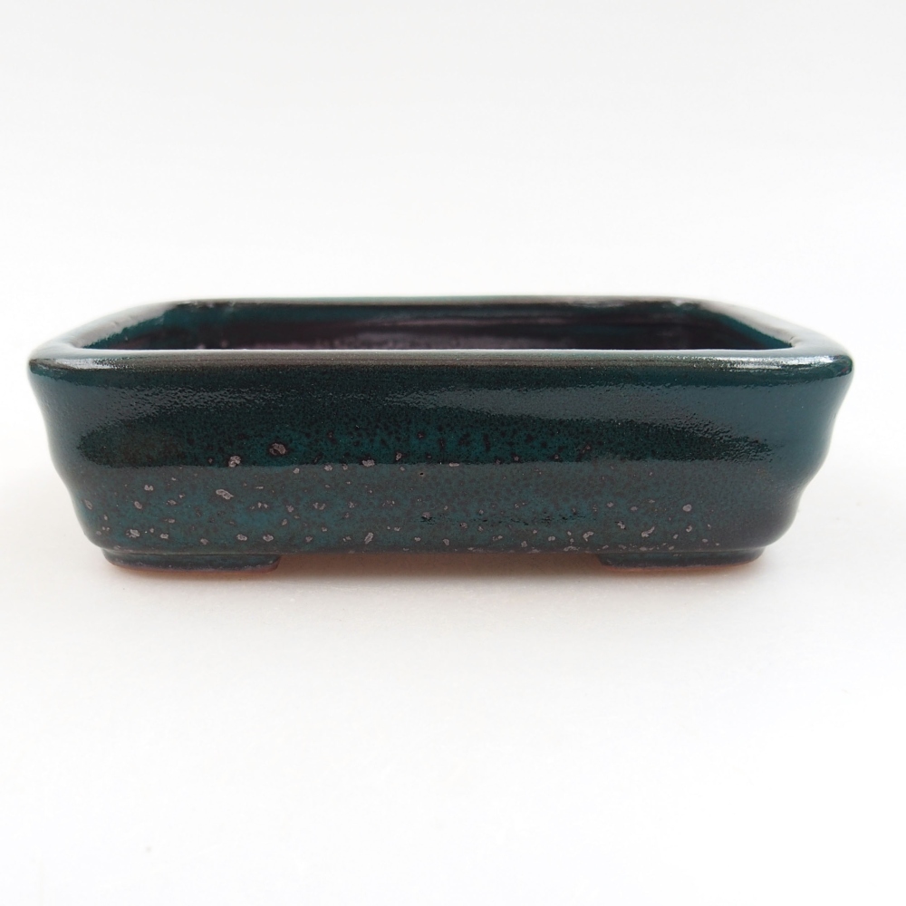 Ceramic bonsai bowl 11 x 8,5 x 3 cm, color green