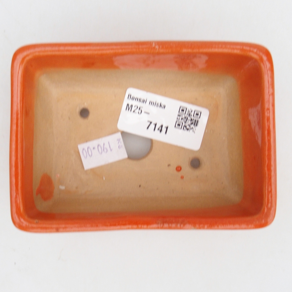 Ceramic bonsai bowl 10,5 x 7,5 x 4,5 cm, orange