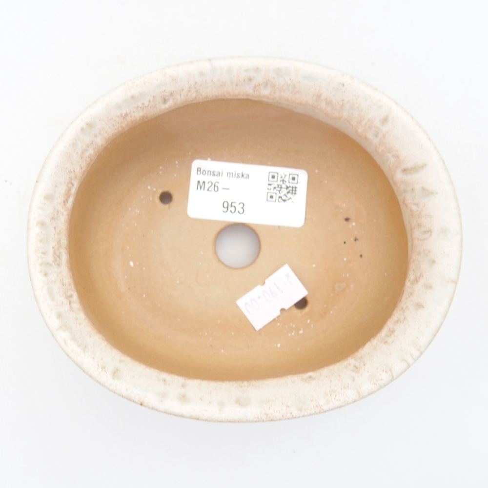 Ceramic bonsai bowl 12 x 10 x 5,5 cm, colour beige