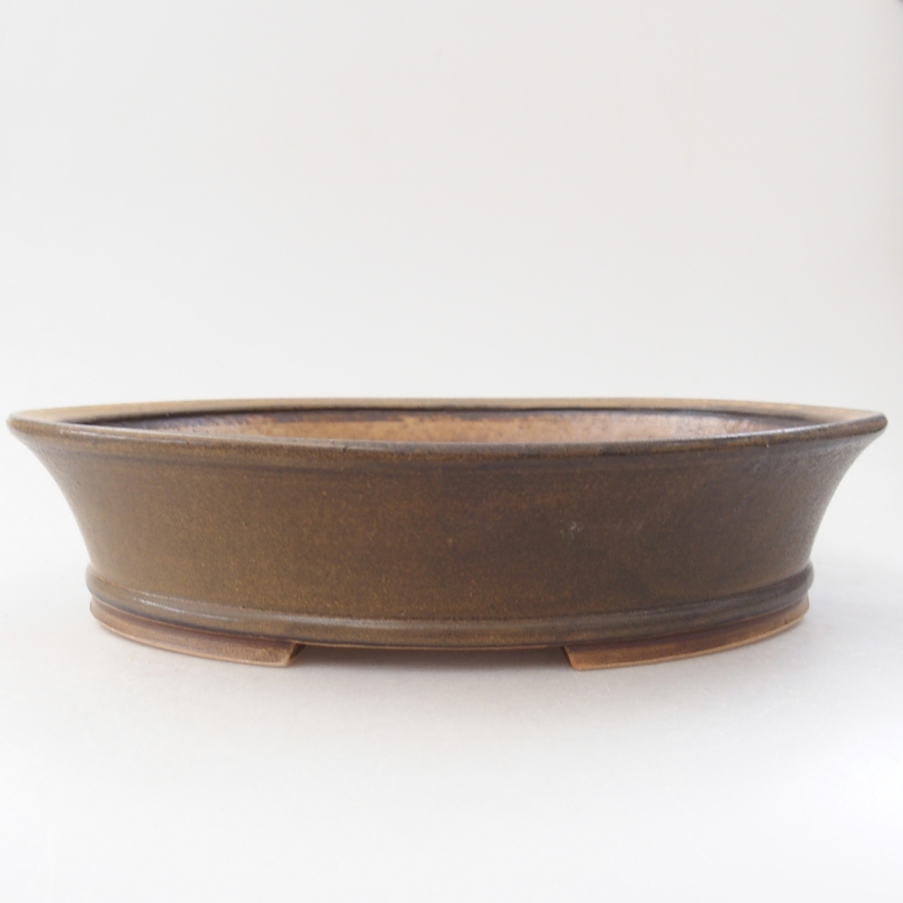 Ceramic bonsai bowl 27 x 24 x 6 cm, brown