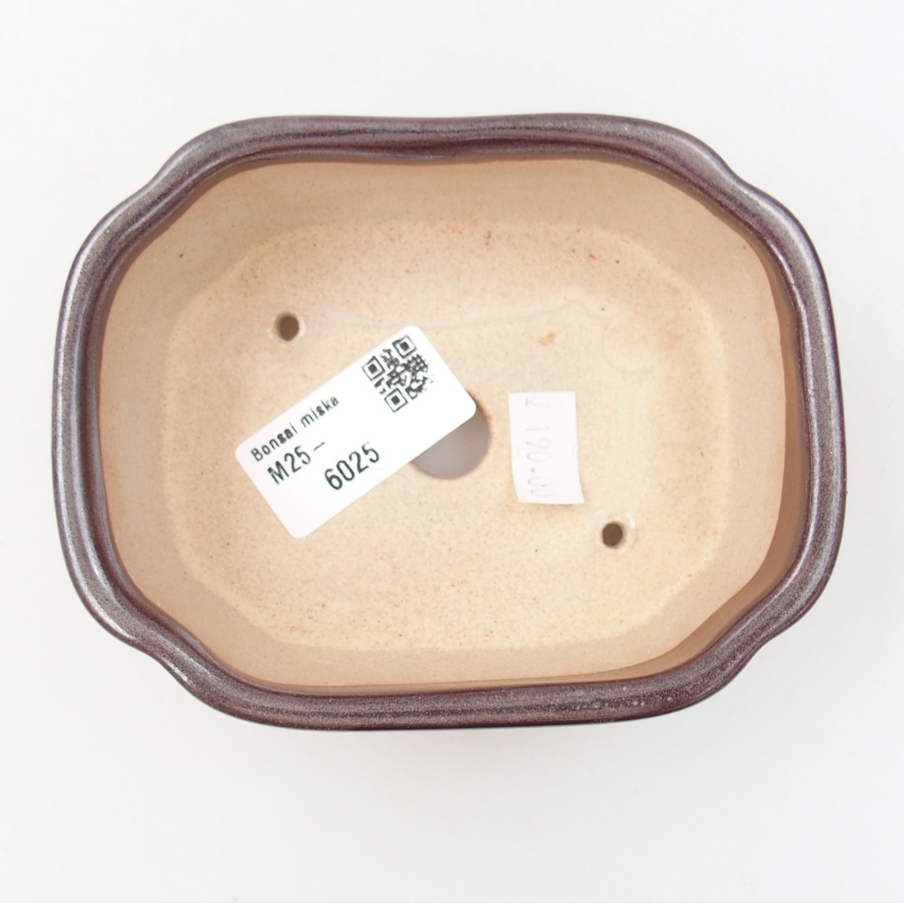 Ceramic bonsai bowl 12 x 9 x 4,5 cm, color brown