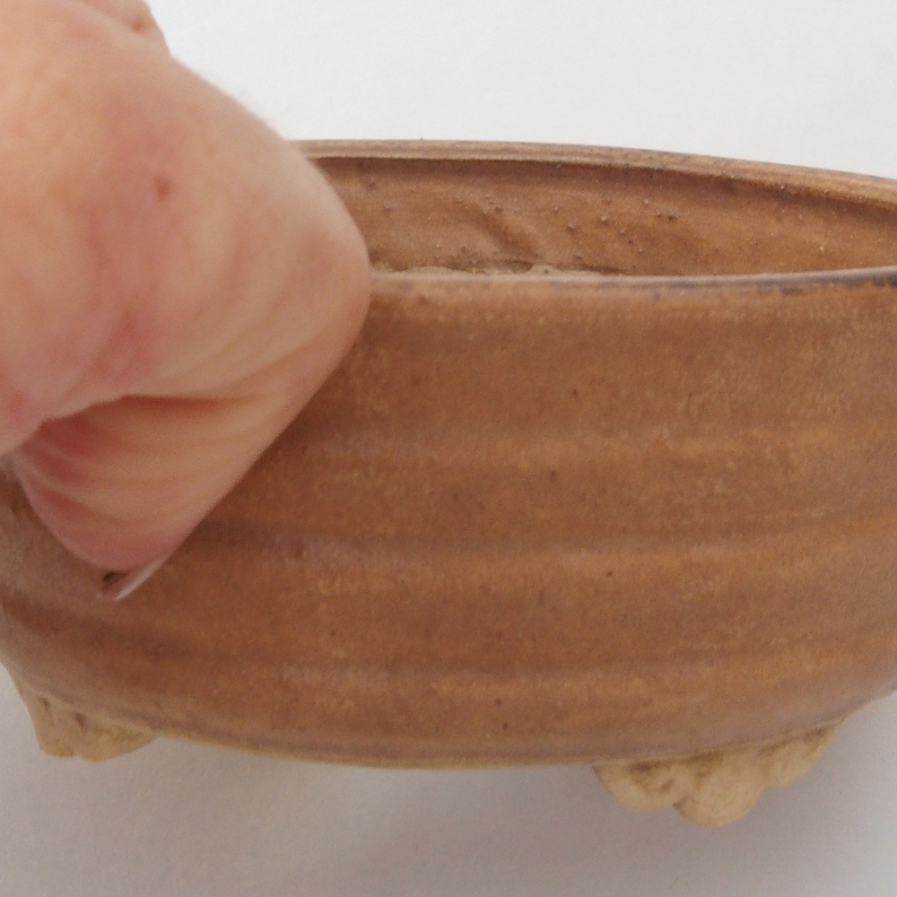 Ceramic bonsai bowl 10,5 x 9 x 4 cm, color brown