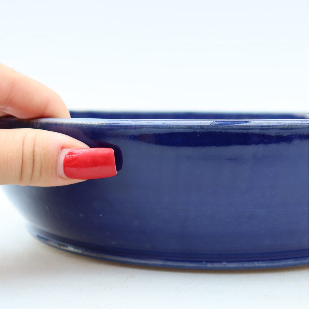 Ceramic bonsai bowl 23 x 23 x 6 cm, colour blue