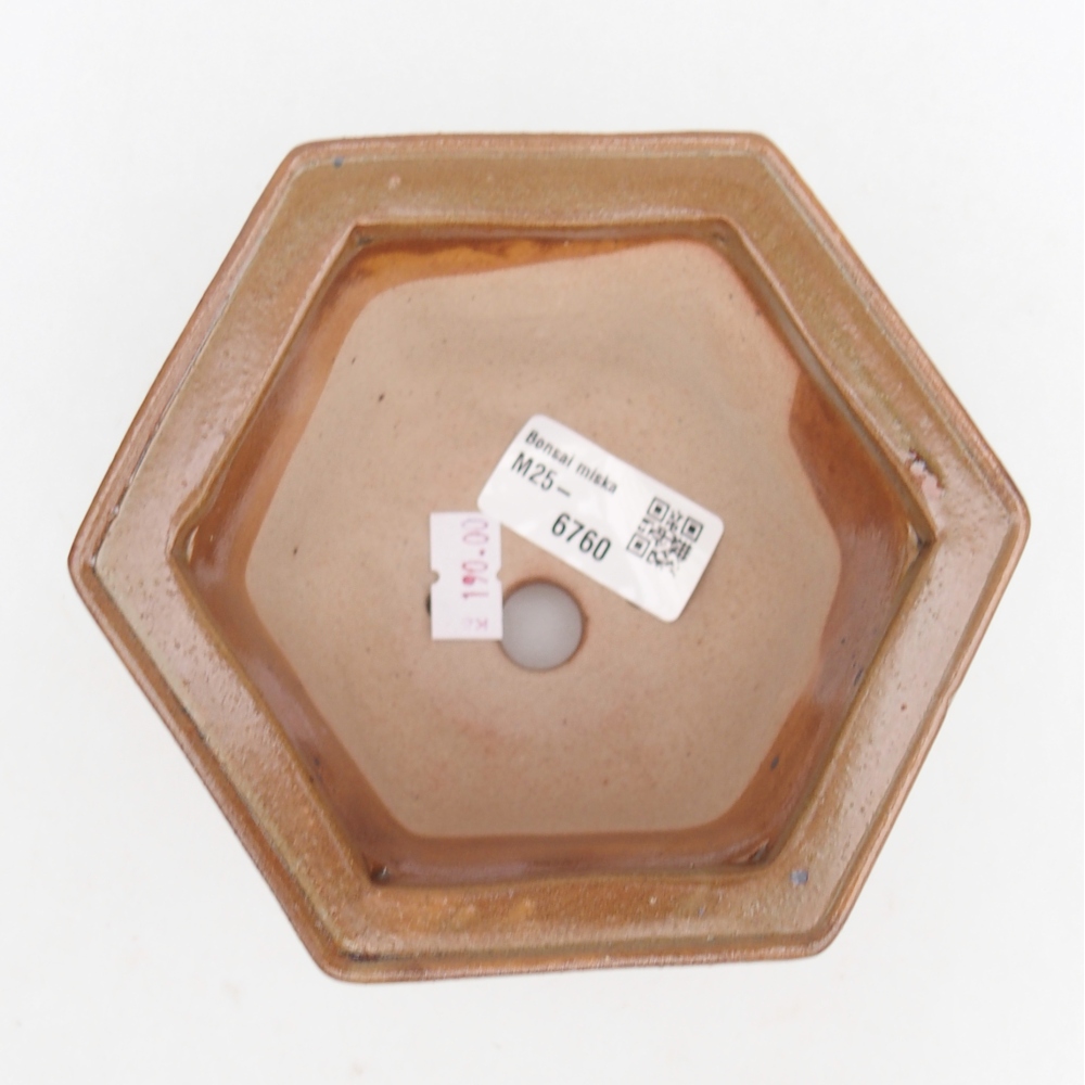 Ceramic bonsai bowl 13 x 11,5 x 8 cm, brown