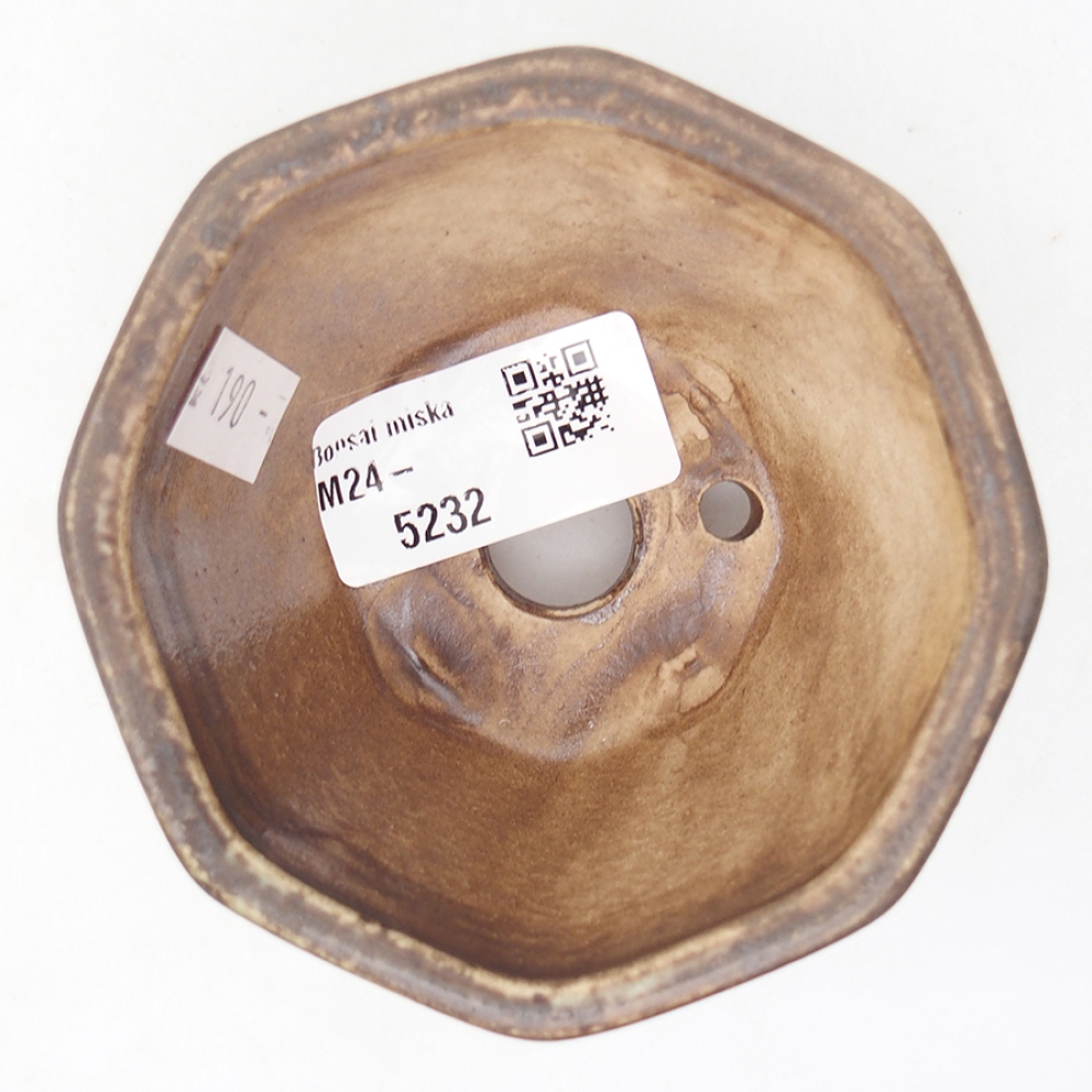 Ceramic bonsai bowl 8,5 x 8,5 x 6 cm, color brown