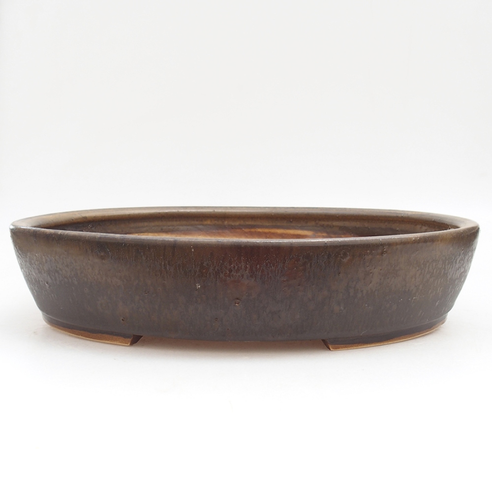 Ceramic bonsai bowl 32 x 28 x 6,5 cm, color brown