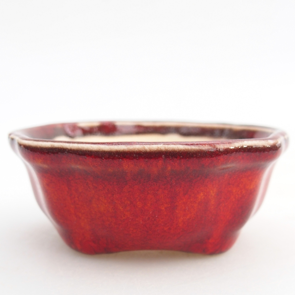 Mini bonsai bowl 6,5 x 6,5 x 3 cm, colour red