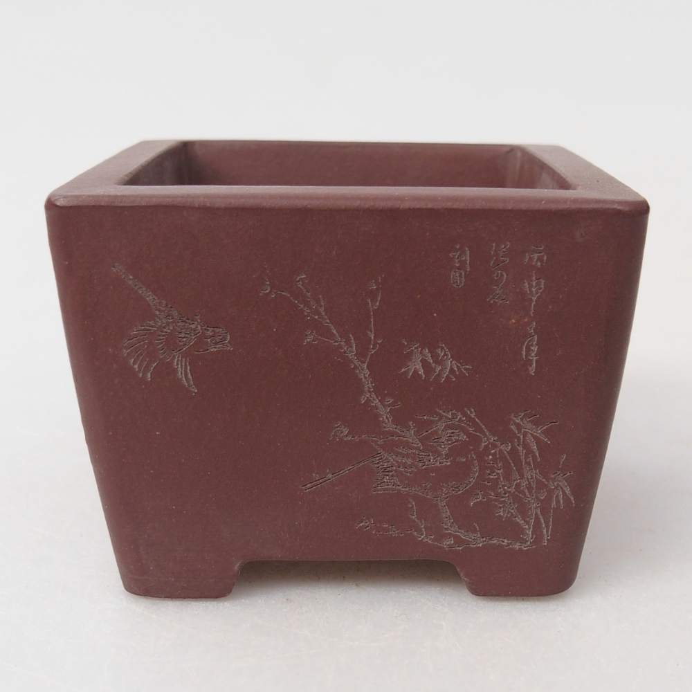 Mini bonsai bowl 6 x 6 x 4,5 cm, brown