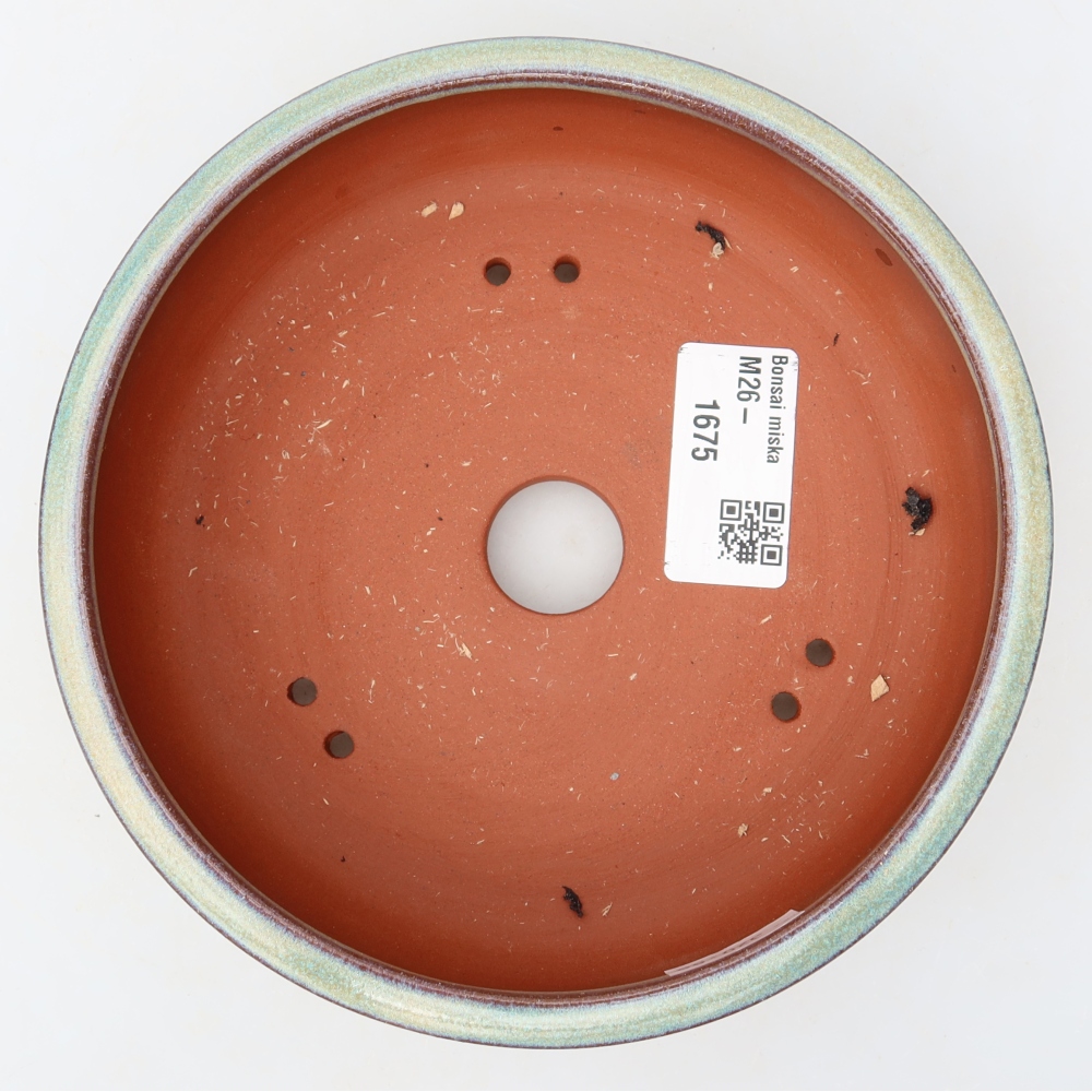 Ceramic bonsai bowl 15 x 15 x 5 cm, green