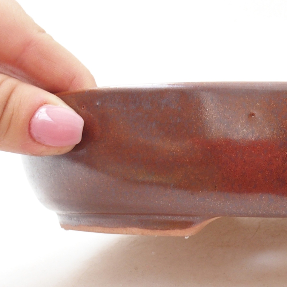 Ceramic bonsai bowl 21 x 15 x 4,5 cm, color brown