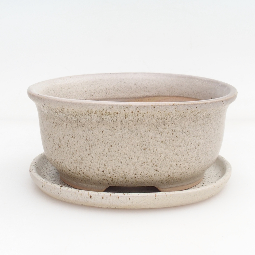 Bonsai bowl + saucer H30 - 12 x 10,5 x 5,5 cm. - beige