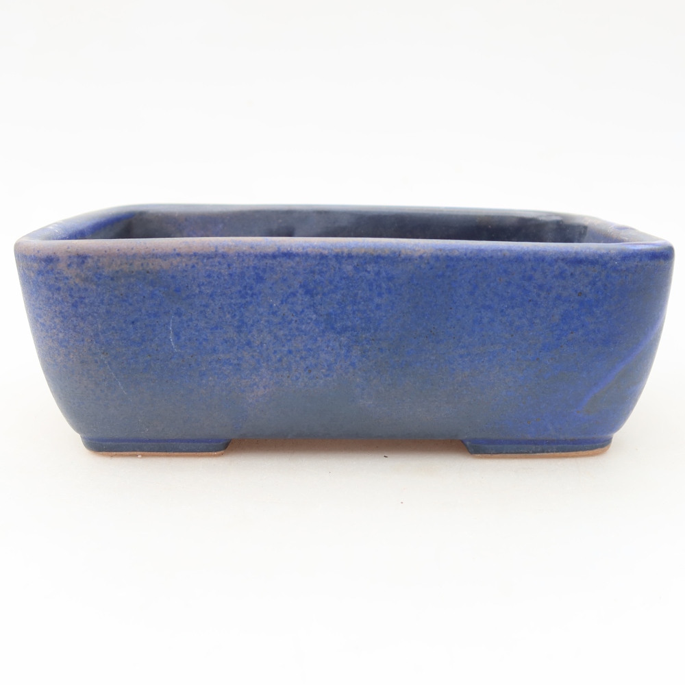 Ceramic bonsai pot, 16 x 10.5 x 5.5 cm, blue