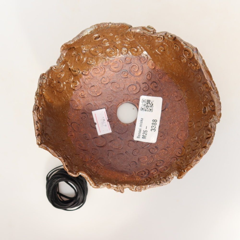 Ceramic Kokedama Pot, 13 x 12.5 x 8 cm, Brown