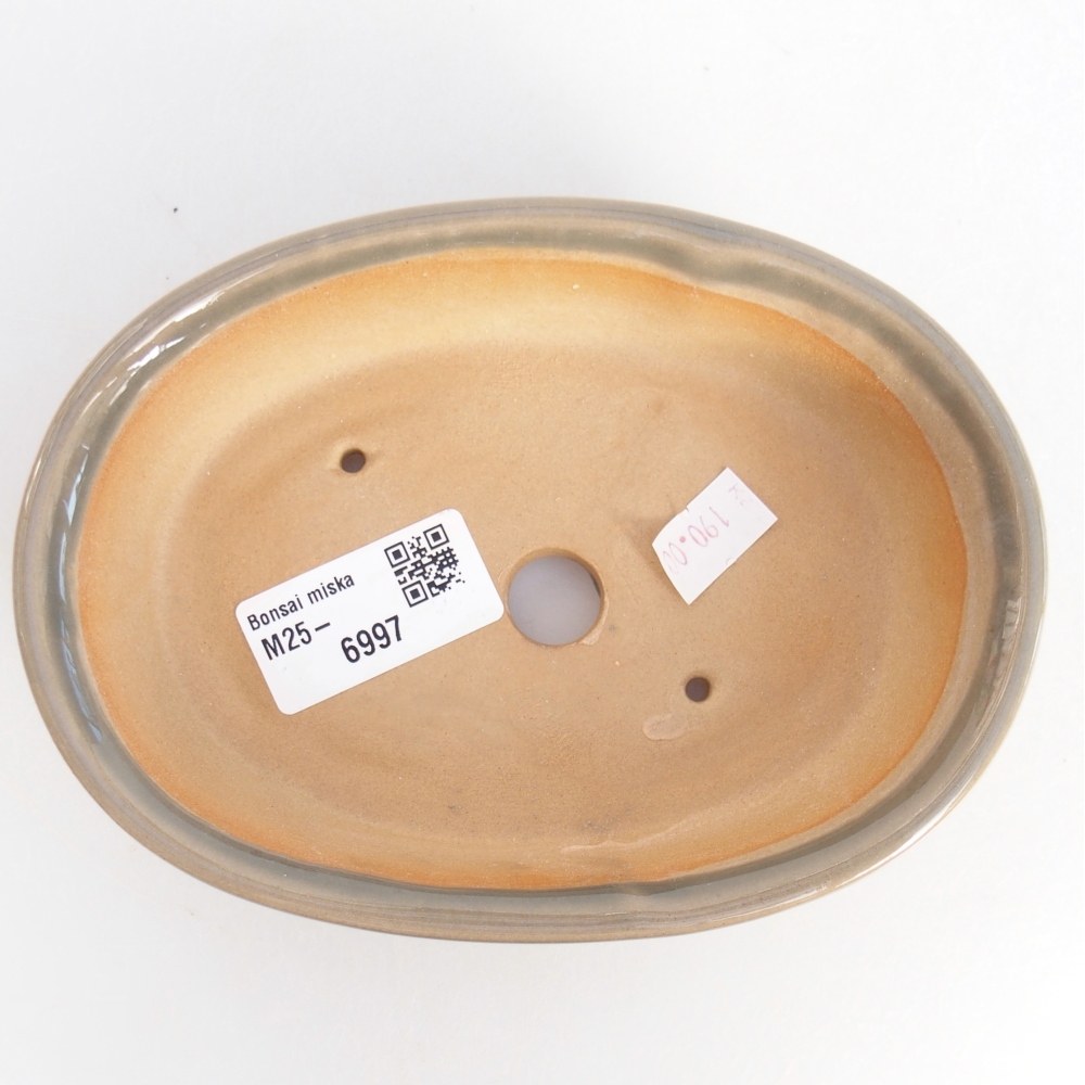 Ceramic bonsai bowl 15 x 10,5 x 3,5 cm, grey