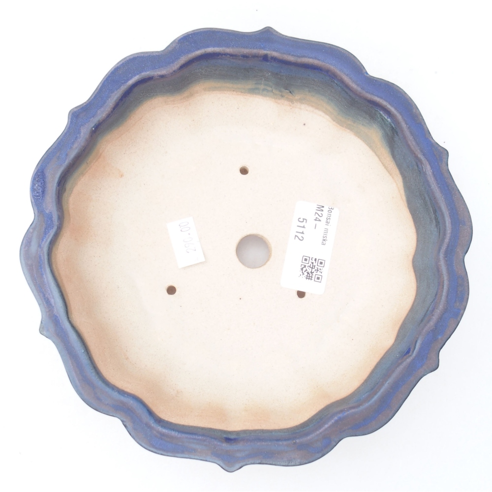 Ceramic bonsai bowl 18,5 x 18,5 x 5 cm, color blue