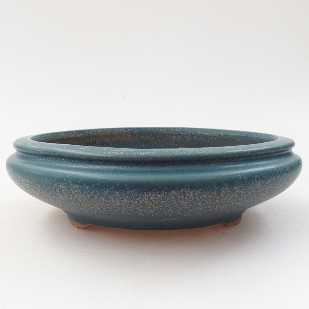 Ceramic bonsai bowl 15,5 x 15,5 x 5 cm, color blue