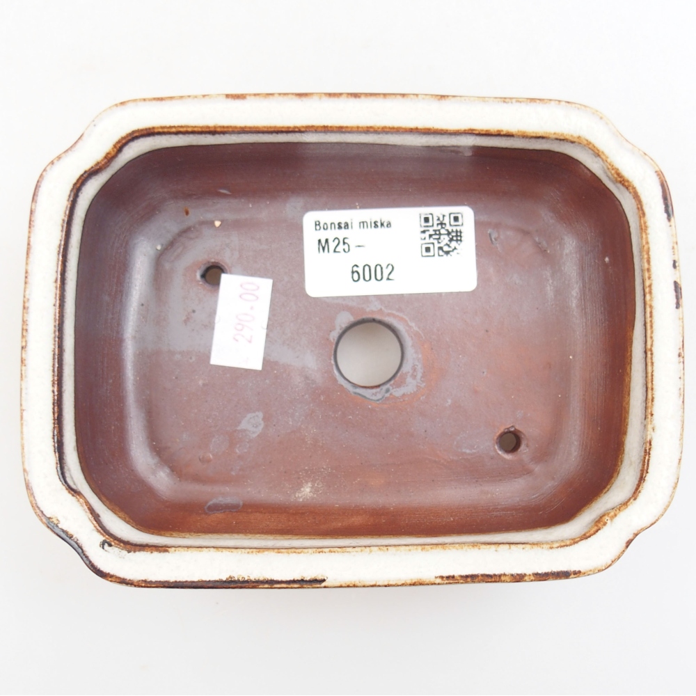 Ceramic bonsai bowl 14 x 10,5 x 4 cm, color white