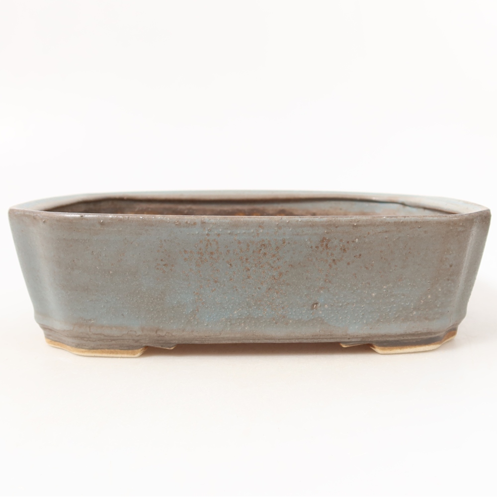 Ceramic bonsai pot, 21.5 x 18 x 6 cm, blue