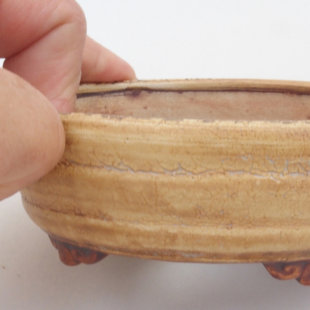 Ceramic bonsai bowl 10,5 x 9 x 4 cm, color beige
