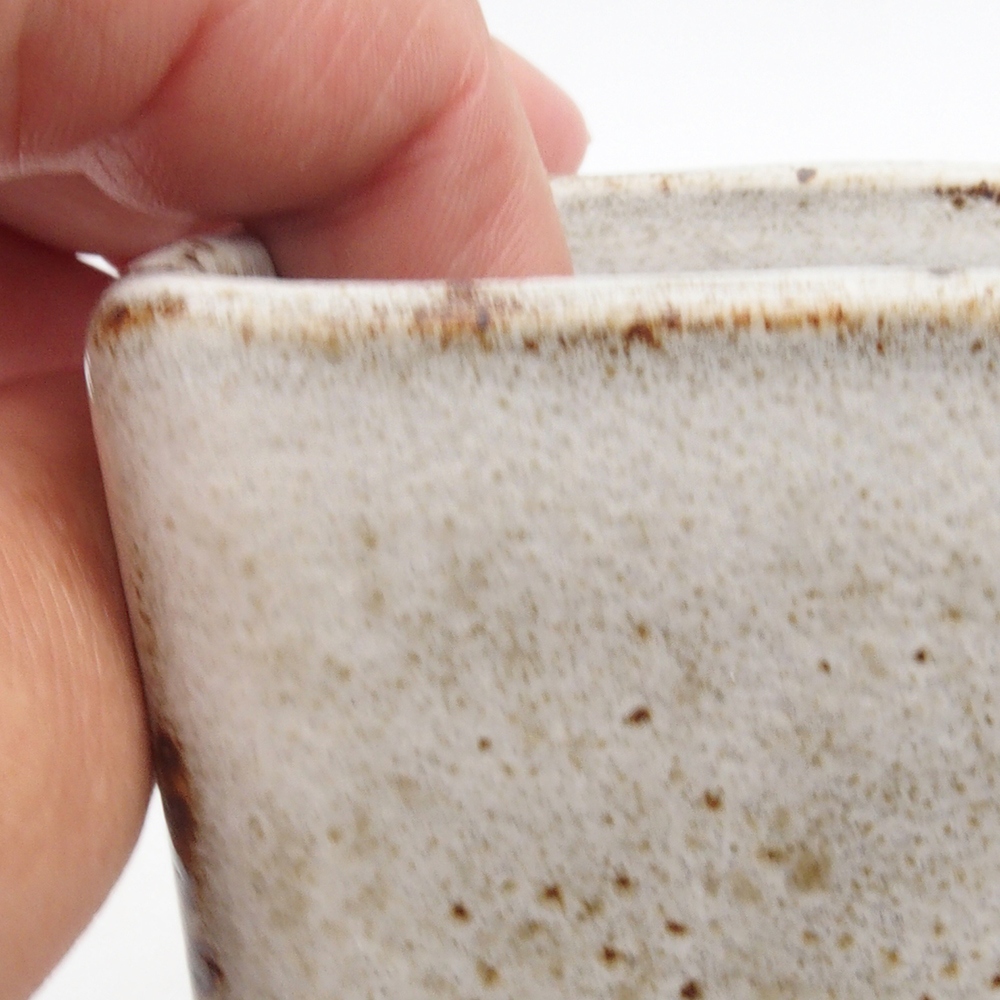 Ceramic bonsai bowl 7,5 x 7,5 x 9,5 cm, color white