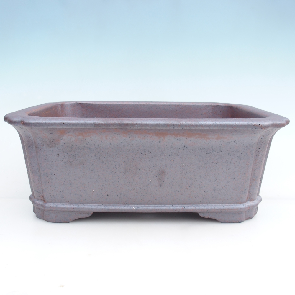 Ceramic bonsai bowl 36 x 28 x 13 cm, metal colour