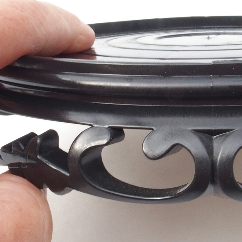 Bonsai table plastic round 17,5 x 17,5 x 4  cm, color black